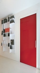 posuvné dveře celoskleněné Eclisse COLORS červené